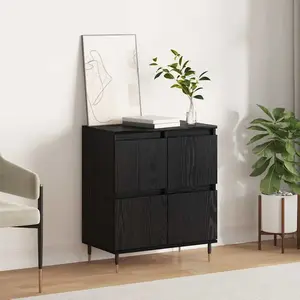 Buffet Noir 60 X 35 X 70 Cm Bois D'Ingénierie Vidaxl pas cher