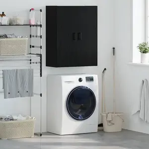 vidaXL Meuble mural Noir 69,5 x 34 x 90 cm Bois d'ingénierie pas cher