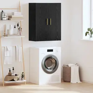 vidaXL Meuble mural Noir 69,5 x 34 x 90 cm Bois d'ingénierie pas cher