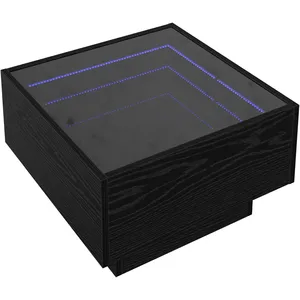 vidaXL Table basse Chêne noir 50 x 50 x 30 cm Bois d'ingénierie pas cher