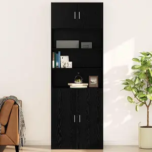 vidaXL Meuble mural Chêne noir 80 x 42.5 x 40 cm Bois d'ingénierie pas cher