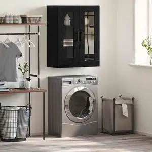 vidaXL Meuble mural Chêne noir 69,5 x 34 x 90 cm Bois d'ingénierie pas cher