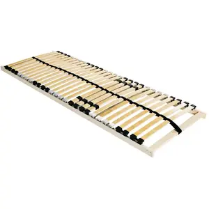 vidaXL Sommier à lattes Marron 90 x 190 cm Bois de hêtre massif pas cher