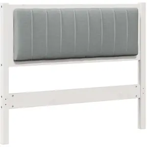 vidaXL Tête de lit capitonnée Blanc 100 cm Bois de pin massif et tissu pas cher