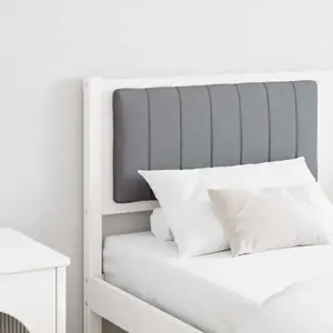 vidaXL Tête de lit capitonnée Blanc 160 cm Bois de pin massif et tissu pas cher