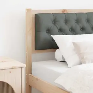 vidaXL Tête de lit Autre marron et gris foncé 90 cm Bois massif en pin pas cher