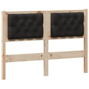vidaXL Tête de lit Autre Marron et noir 120 cm Bois massif en pin pas cher