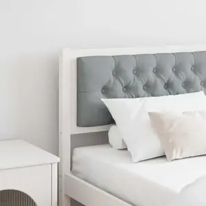 vidaXL Tête de lit Autre Blanc et gris clair 160 cm Bois massif en pin pas cher