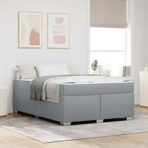 vidaXL Cadre de lit Autre Gris clair 160 x 200 cm tissu pas cher