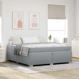 vidaXL Cadre de lit Autre Gris clair 180 x 200 cm tissu pas cher