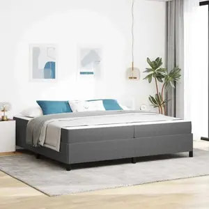 vidaXL Cadre de lit Gris clair 100 x 200 cm Tissu en velours côtelé pas cher
