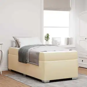 vidaXL Cadre de lit Crème 90 x 190 cm tissu pas cher