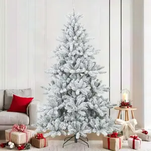 Sapin de Noël artificiel à branches pliantes, duveteux de neige vidaXL