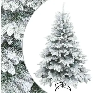 Sapin de Noël artificiel à branches pliantes, duveteux de neige vidaXL