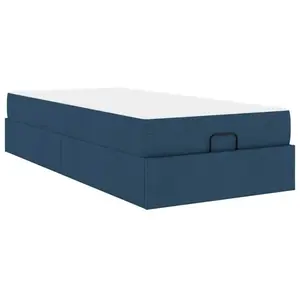vidaXL Cadre de lit Bleu 90 x 200 cm tissu pas cher