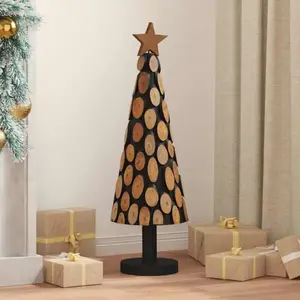 Sapin De Noël Marron 90 Cm Bois De Teck Massif Vidaxl pas cher