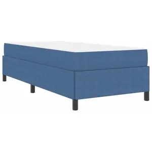 vidaXL Cadre de lit Autre Bleu 90 x 190 cm Tissu en velours côtelé pas cher