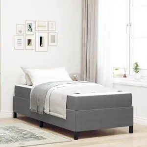 vidaXL Cadre de lit Gris clair 90 x 200 cm Tissu en velours côtelé pas cher