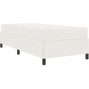vidaXL Cadre de lit Autre Crème 90 x 200 cm Tissu en velours côtelé pas cher