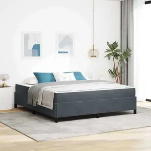 vidaXL Cadre de lit Autre Blanc et gris clair 180 x 200 cm Velours pas cher