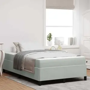 vidaXL Cadre de lit Autre Blanc et gris clair 120 x 190 cm Velours pas cher