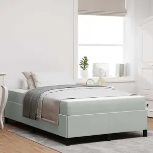 vidaXL Cadre de lit Autre Blanc et gris clair 120 x 200 cm Velours pas cher