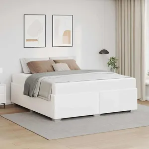 vidaXL Cadre de lit Autre Blanc 180 x 200 cm Faux cuir pas cher