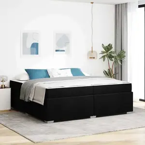vidaXL Cadre de lit Autre Noir 200 x 200 cm tissu pas cher
