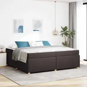 vidaXL Vidaxl Cadre De Lit Autre Marron Foncé 200 X 200 Cm Tissu pas cher