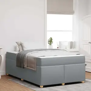 vidaXL Cadre de lit avec matelas Autre Gris clair 120 x 200 cm tissu pas cher