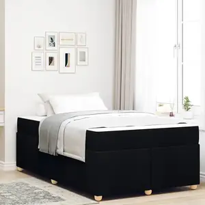 vidaXL Cadre de lit avec matelas Autre Noir 120 x 190 cm tissu pas cher