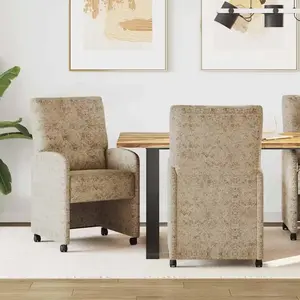 vidaXL Chaises de Salle à Manger avec Roues 2 pcs Gris clair pas cher