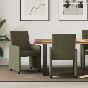 vidaXL Chaises de Salle à Manger avec Roues 2 pcs Vert armée pas cher