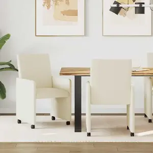 vidaXL Chaise de salle à manger 2 pcs Crème 57 x 66 x 94 cm Similicuir pas cher