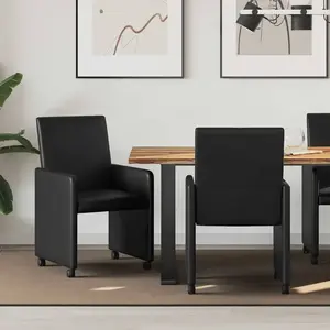vidaXL Chaise de salle à manger 2 pcs Noir 57 x 66 x 94 cm Similicuir pas cher
