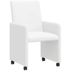 vidaXL Chaise de salle à manger 2 pcs Blanc 57 x 66 x 94 cm Similicuir pas cher