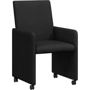 vidaXL Chaises de Salle à Manger avec Roues 2 pcs Noir 57 x 66 x 94 cm pas cher