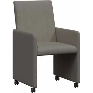 vidaXL Chaises de Salle à Manger avec Roues 2 pcs Gris clair pas cher