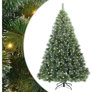 Sapin de Noël artificiel avec 300 LED Vert 210 cm PE et PVC vidaXL pas cher