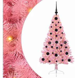 vidaXL Vidaxl Sapin De Noël Artificiel Pré-Éclairé Rose 120 Cm Pvc