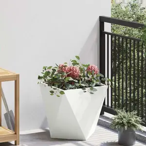 vidaXL Vidaxl Jardinière Blanc 40 X 40 X 40 Cm Acier pas cher