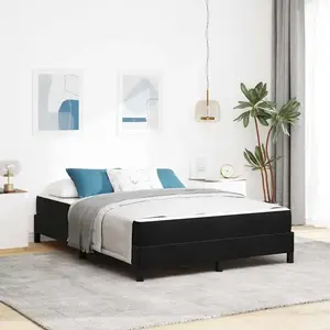 vidaXL Lit boxspring avec matelas noir 160 x 210 cm Tissu pas cher