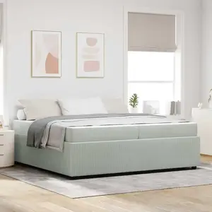 vidaXL Cadre de lit avec matelas Gris clair 200 x 200 cm Velours