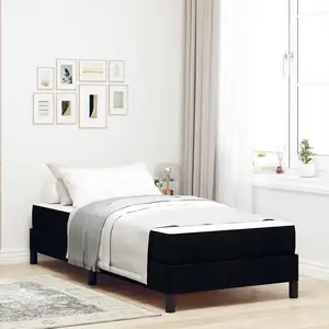 vidaXL Lit à ressorts Autre Noir 80 x 200 cm tissu pas cher