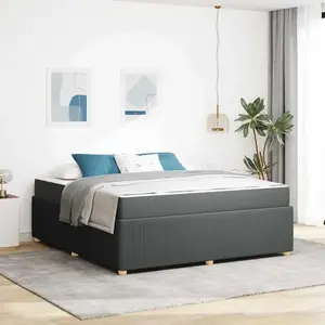 vidaXL Cadre de lit Autre Gris foncé 180 x 200 cm tissu pas cher