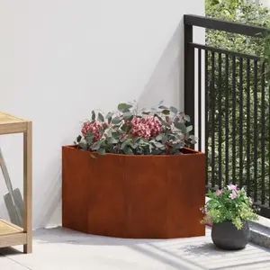 vidaXL Jardinière d'Angle Rouillé 45 x 45 x 35 cm pas cher