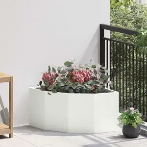 vidaXL Vidaxl Jardinière D'angle Blanc 60 X 60 X 35 Cm Acier pas cher