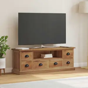 vidaXL Meuble TV Marron 110 x 30 x 40 cm Bois de teck massif pas cher