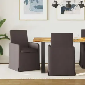 vidaXL Chaise de salle à manger 2 pcs brun foncé 57 x 67 x 95 cm Tissu pas cher