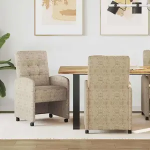 vidaXL Chaises de Salle à Manger avec Roues 2 pcs Gris clair pas cher